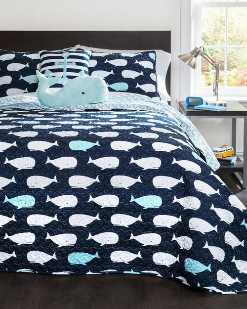 Lush Decor Whale Quilt Set