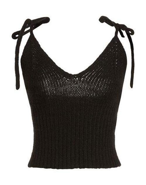 Maison Flâneur Woman Top Black Size 6 Alpaca wool, Polyamide, Wool