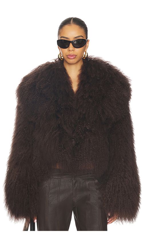 OW Collection x REVOLVE Thea Jacket in Chocolate Brown. L also in S