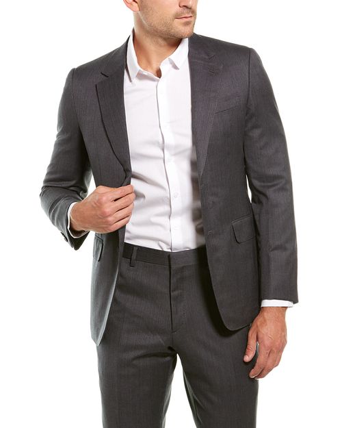 2Pc Wool Suit With Flat Pant