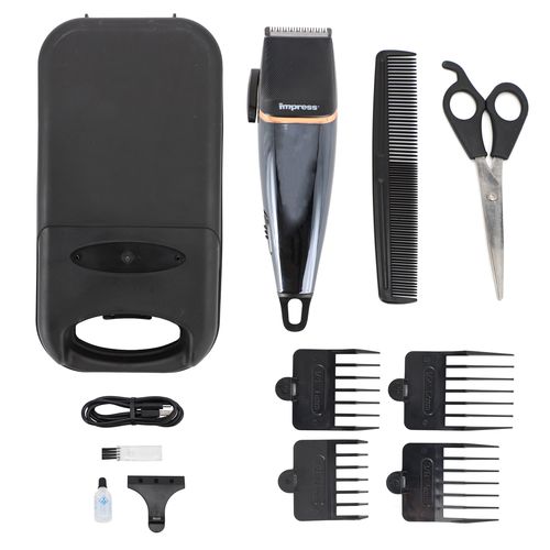 12 Piece Cordless Rechargeable Hair Cutting Kit with Storage Case
