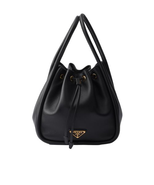 Triangle-Logo Drawstring Bucket Bag