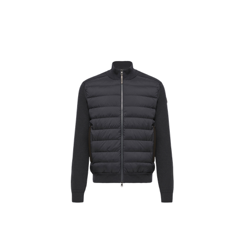 Quilted Hybrid Down Jacket — Navy