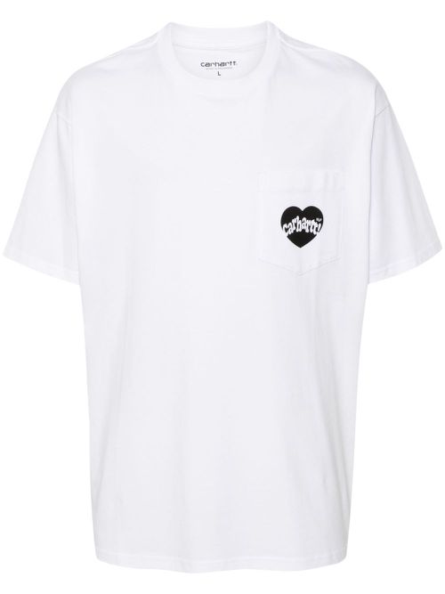 Amour logo-print cotton T-shirt - White