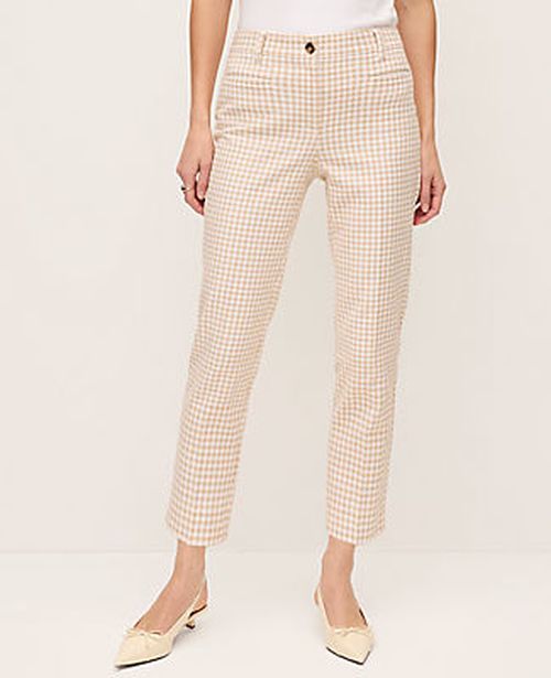 Ann Taylor The Petite Cotton Crop Pant in Gingham — Curvy Fit