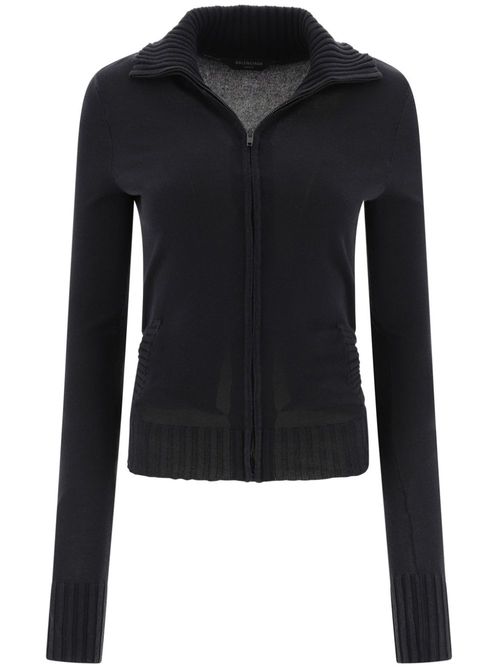 Knot-detailing cotton-blend cardigan - Black