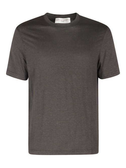 Crew neck short-sleeve T-shirt - Brown