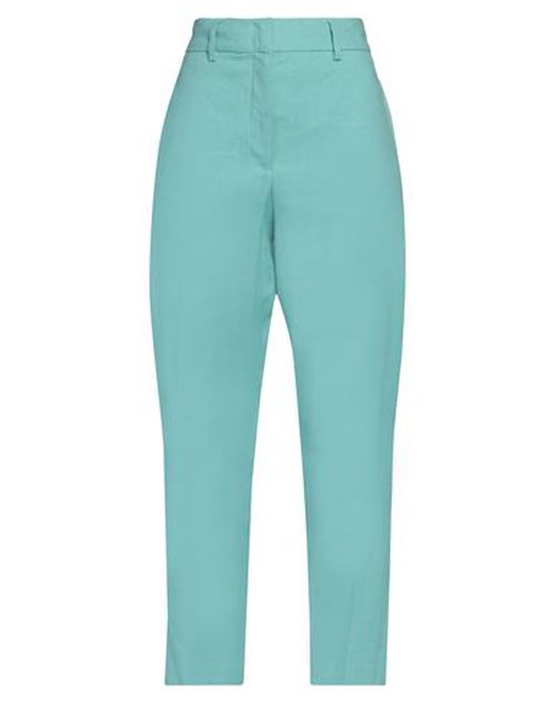 Seventy Venezia Woman Pants Turquoise Size 8 Linen, Cotton, Elastane