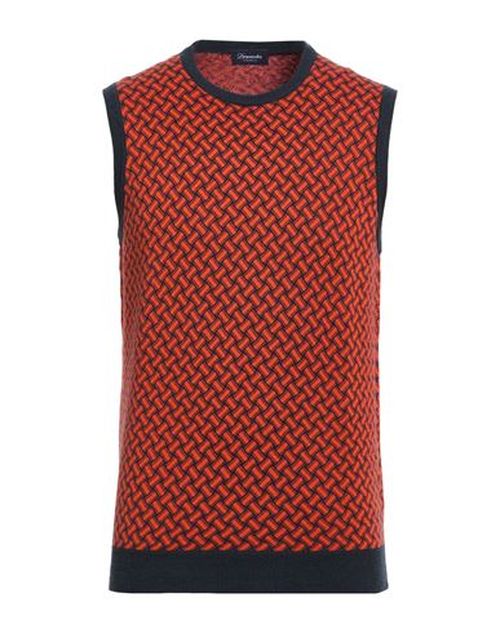 Man Sweater Orange Size 42 Cotton, Linen