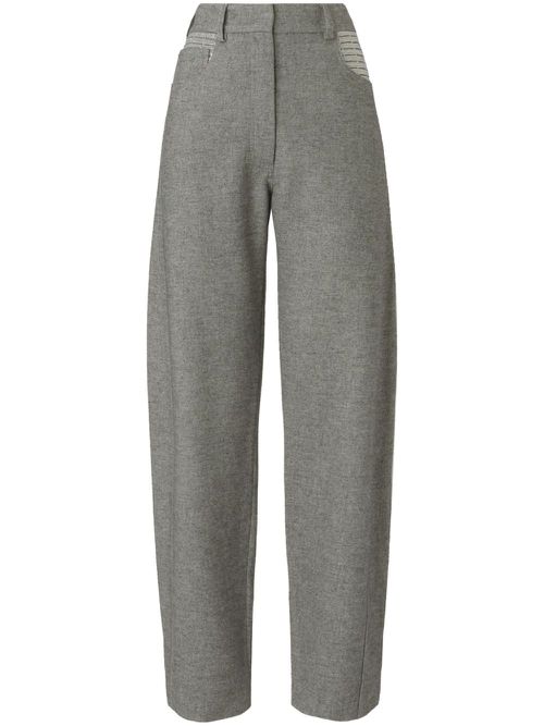 Crystal-embellished tapered trousers - Grey