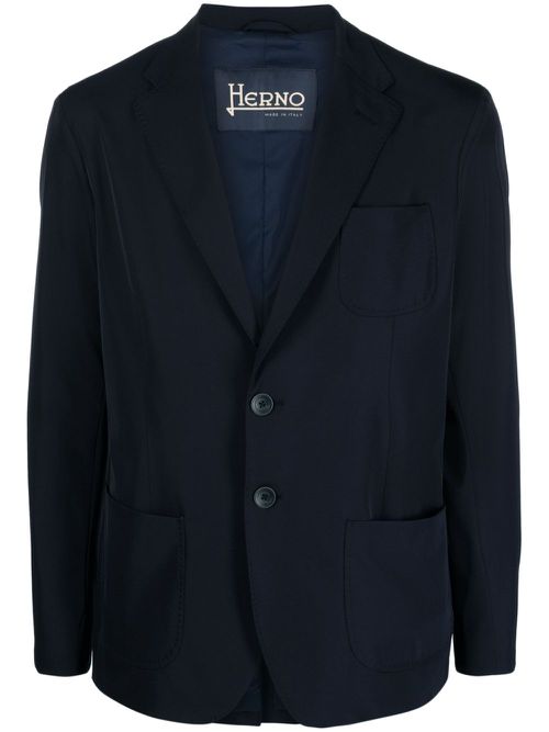 Notched-lapel single-breasted blazer - Blue