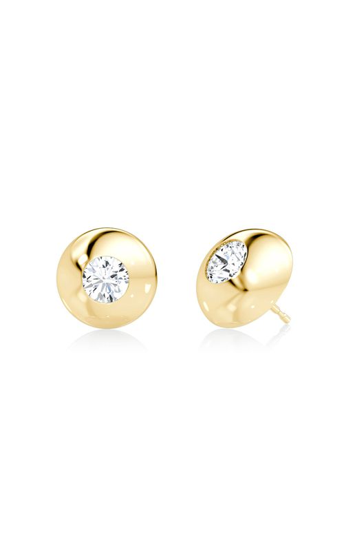 14K Yellow Gold Diamond Stud Earrings