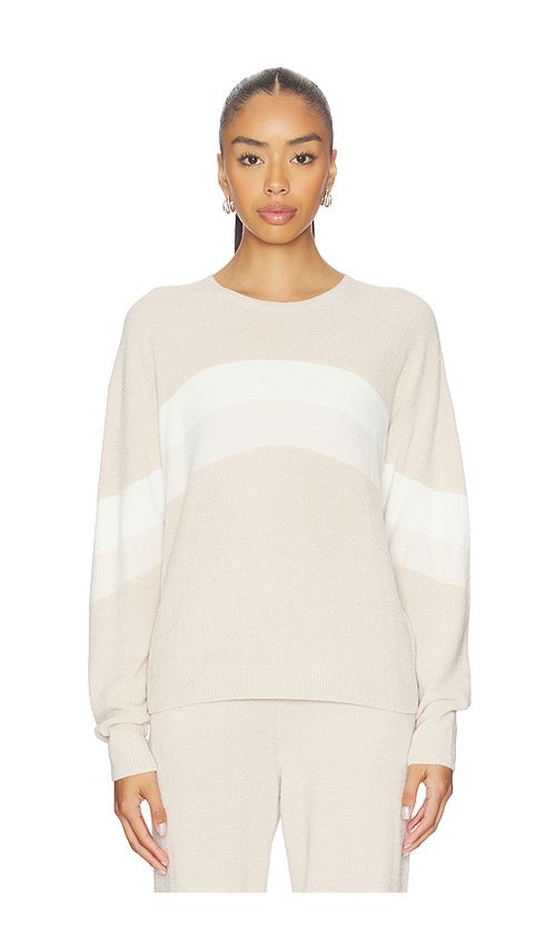 Barefoot Dreams Wavy Pullover in Beige. L. Also in S, XS