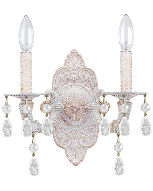 2-Light Paris Market Sconce Swarovski Spectra Crystal
