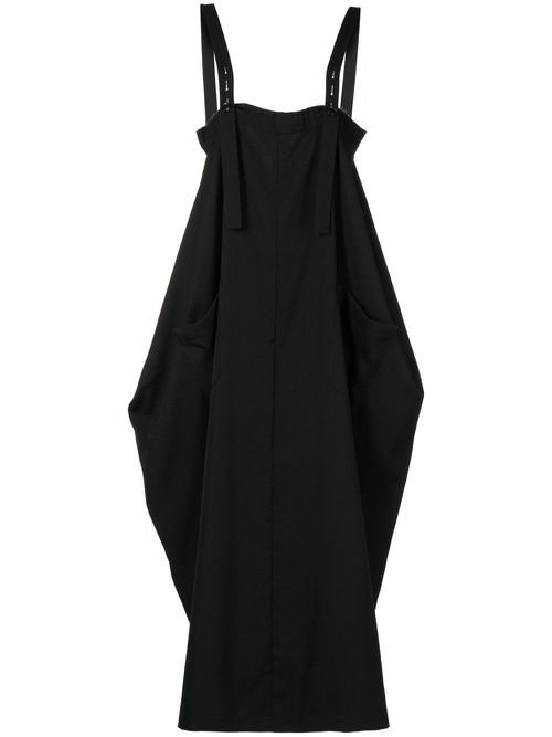 Square-neck wool dress - Black