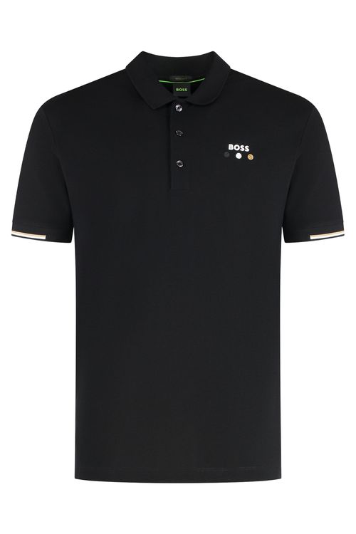 Cotton-Piqué Polo Shirt — Black