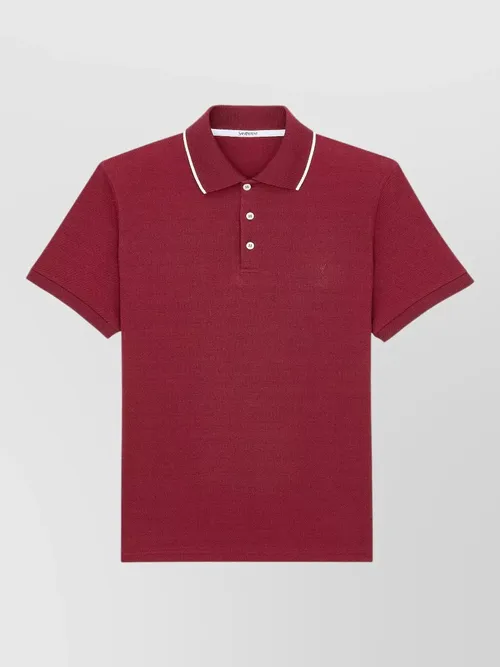 Saint Laurent - cotton short-sleeve polo shirt