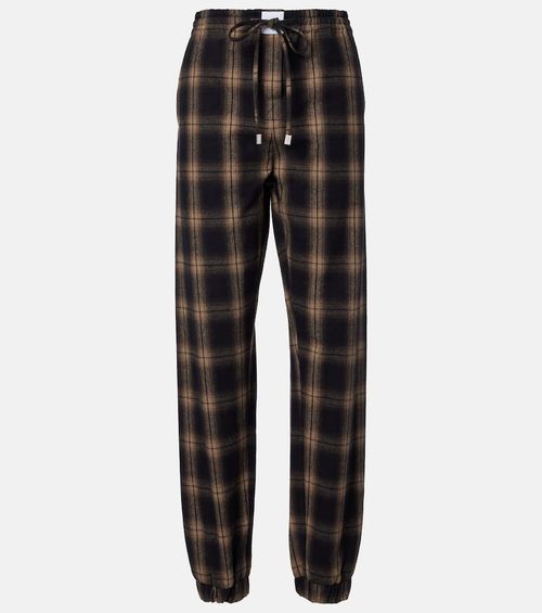 Checked cotton sweatpants