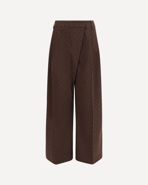 Flocked plaid crossover Pants Female 40