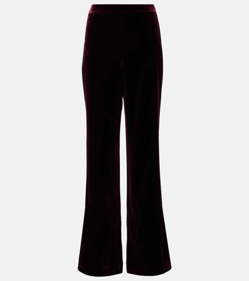 Velvet wide-leg pants
