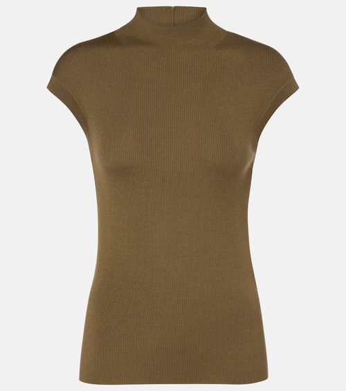 Ribbed-knit virgin wool top