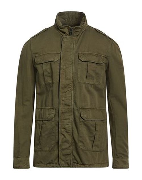 Man Jacket Military green Size 46 Cotton, Linen