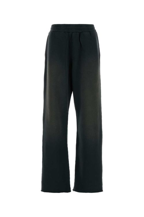 Bleached Cotton Jogging Pants — Black