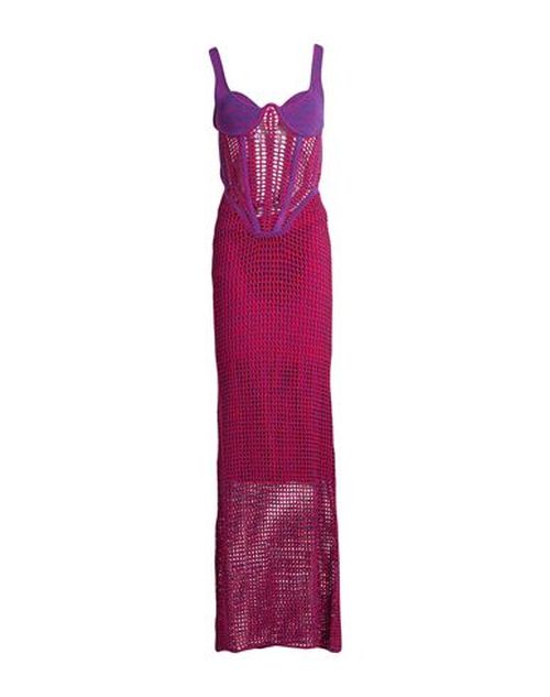 Woman Maxi dress Magenta Size L Recycled viscose, Nylon