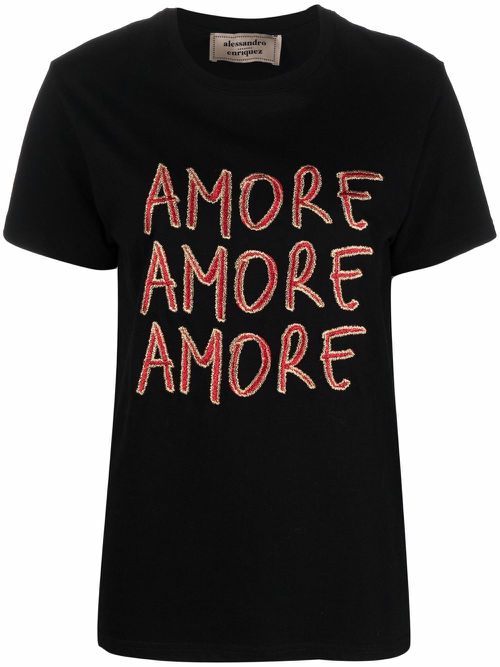 Amore embroidered-logo T-shirt - Black