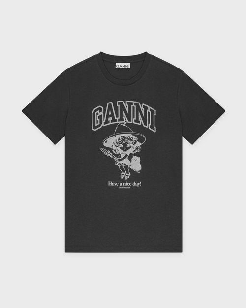 Ganni T-Shirt Basic Cotton Witch Relaxed Phanto