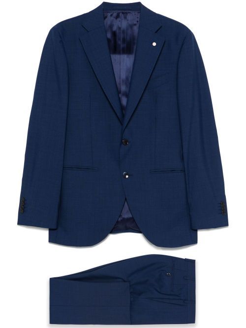 Front Button Fastening Suit with Internal Pocket and Vents