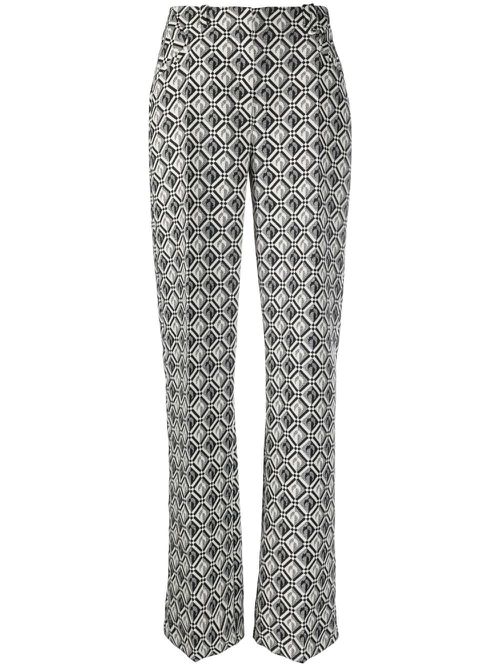 Moon Diamant-print tailored trousers - Black