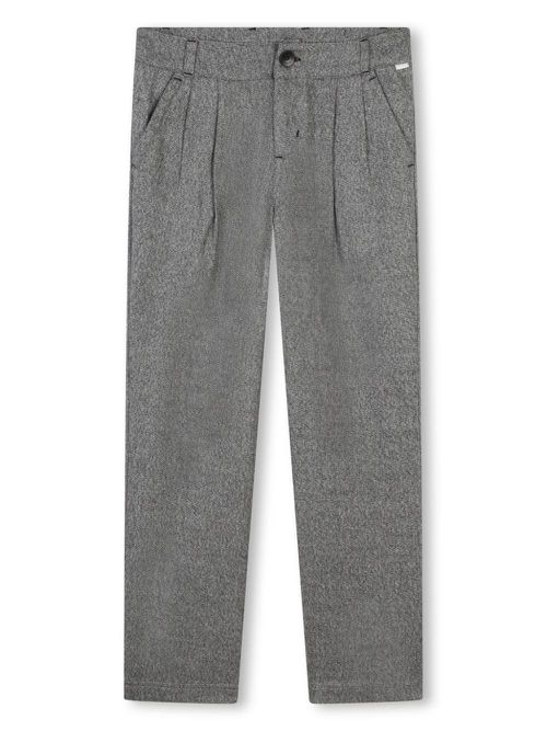 Pleated cotton tailored trousers - Grey