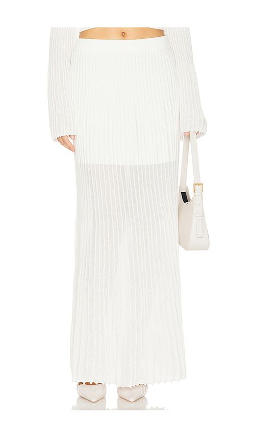 Clea MIDIROCK AUS STRICK MANNING in Ivory. Größe XS. Also in L