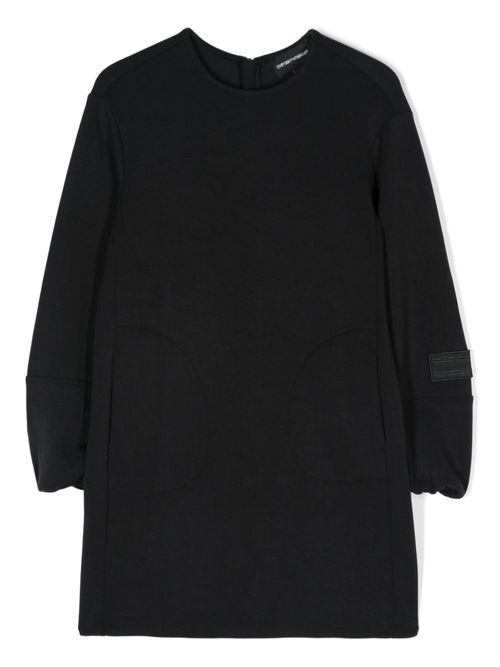 Logo-patch mini dress - Black