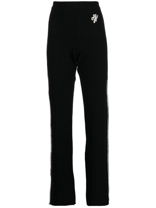 Outline knitted track pants - Black