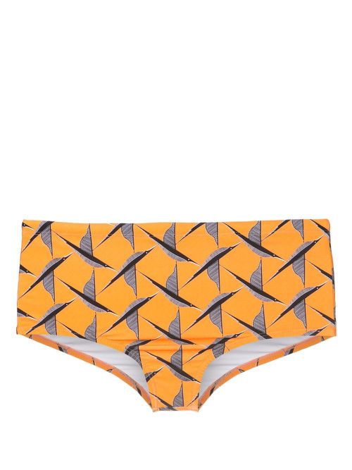 Bird-print swimming trunks - Orange