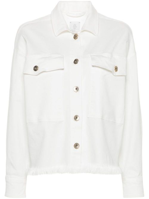 Fringe twill shirt - White