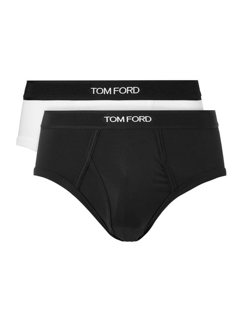 Two-Pack Stretch-Cotton and Modal-Blend Briefs