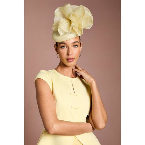 Coast Lisa Tan Ruffle Detail Fascinator In Lemon