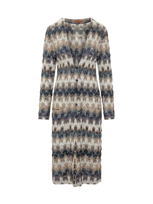 Multicolor Abstract Round Neck Cardigan