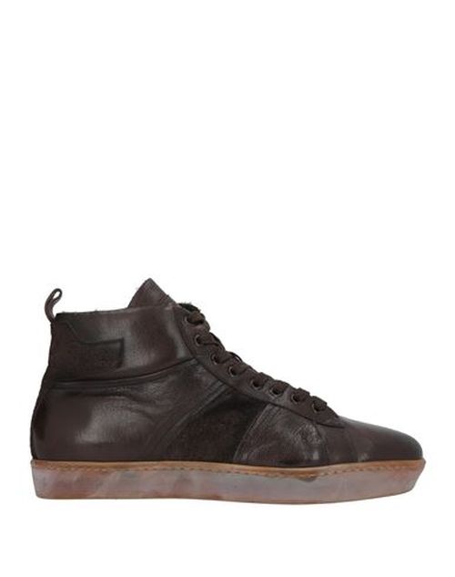 Man Sneakers Dark brown Size 10 Leather