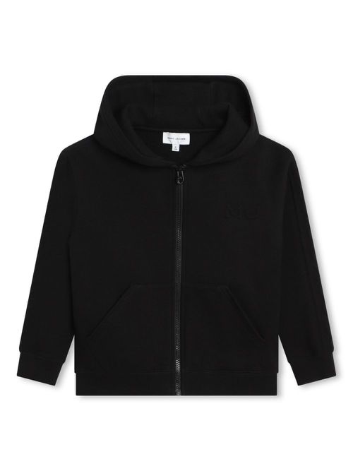 Zip-up cotton hoodie - Black