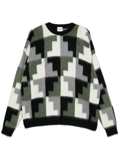 Aop Damier sweater - Green