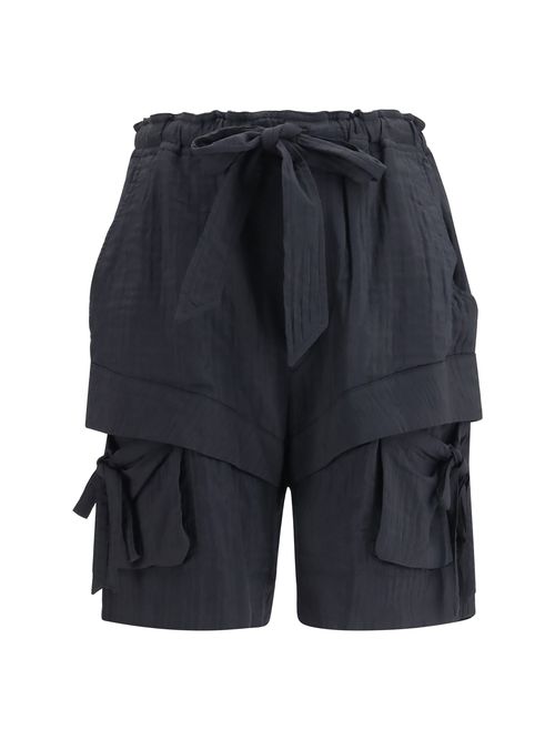 Viscose and Cotton Bermudas — Black