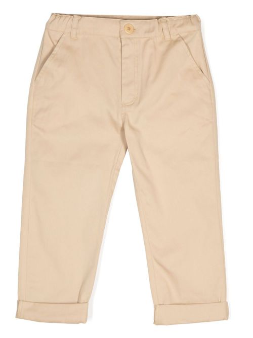 Straight-leg organic cotton trousers - Brown