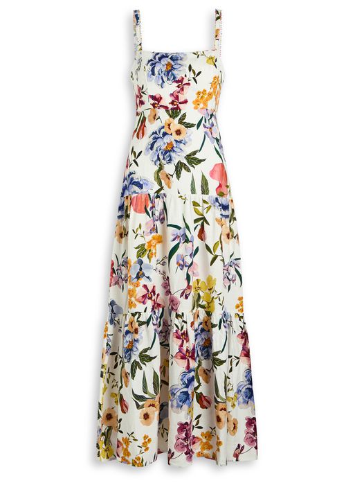 Greek Garden Printed Linen-blend Maxi Dress