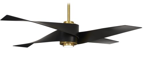 Soft Brass Matte Black 64"Ceiling Fan from the Artemis Iv Collection