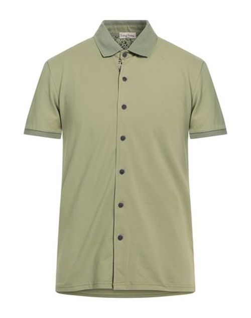 Cashmere Company Man Shirt Military green Size 44 Cotton