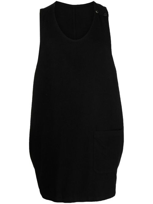 Sleeveless long tank top - Black